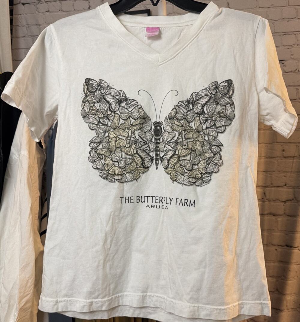 Women’s Butterfly Farm Aruba Graphic Tee White M